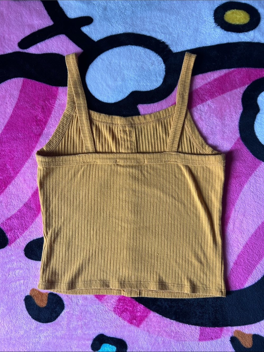 Yellow Ribbed Tank Top - Picture 3 of 4
